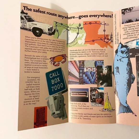 Vintage Lake Pontchartrain Causeway Worlds Longest Bridge Brochure Pamphlet - Picture 6 of 9